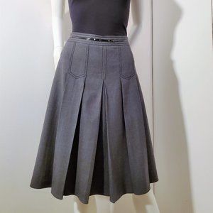 Elie Tahari | Grey A-Lined Pleated Skirt | Size 2